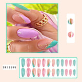 Nail Art Almond Nails Finished Wearable Nails Mid-Length Nail Art Patch Ins Style Hot Girl