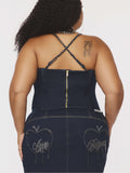 Denim Chain Link Corset