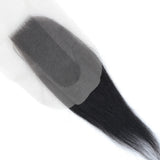 Straight Top Lace Closure | Middle Part Transparent Swiss Lace 100% Human Hair (180% Density)
