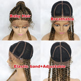 24" Box Braids 360 Lace Front Wig | Ponytail Style | Baby Hair | Synthetic African Braiding Hair