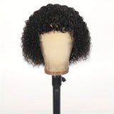 Curly Short Bob Cut Human Hair Wigs With Bangs Kinky Curly Bob Wig Brazilian Remy Hair Full Machine Made