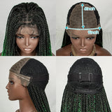 36" Water Wave Braided Wig | Lace Front | Baby Hair | Long Braids