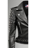 Anastasia Black Biker Women Leather Jacket