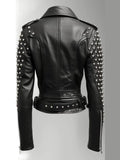 Anastasia Black Biker Women Leather Jacket
