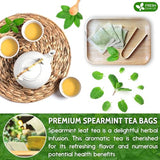Cooling Heart & Mood Soother Duo, Hibiscus Flower & Spearmint Leaf Herbal Tea Bags, 100% Natural & Pure Flowers and Leaves, No Sugar, No Caffeine, No Gluten, Vegan – Herbal Beverage