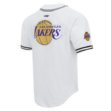 Pro Standard LA Lakers Script Tail Mesh Button Down Shirt - White/Black