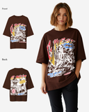 G West Womens Cosmic Sky Ride Double Hit Premium Oversized Tee