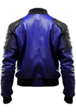 Blue Leather Jacket – Men Blue Faux Leather Jacket