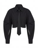 Daring Tie Short Blouse