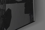 Black and White Roaring Lion Glass Wall Art