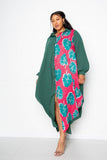 Plus Size Printed Maxi Shirt Dress