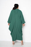 Plus Size Printed Maxi Shirt Dress