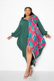 Plus Size Printed Maxi Shirt Dress