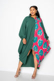 Plus Size Printed Maxi Shirt Dress