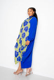 Plus Size Printed Maxi Shirt Dress