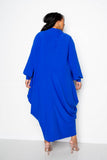 Plus Size Printed Maxi Shirt Dress