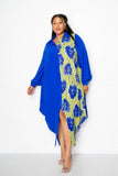 Plus Size Printed Maxi Shirt Dress
