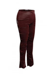 Plus Size Women’s Velvet Pu Ruched Pants, Burgundy