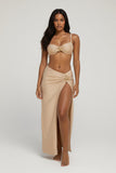 Beige Luxe Maxi 3 Piece Bikini Set