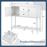 Console Table with 2 Drawers and Storage Cabinets