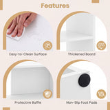 Convex Bookshelf with 3 Open Shelves and Anti-Tip Device
