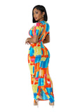Multi Color V-Neck Maxi Dress