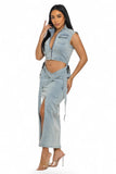 Modern Edge Denim Two Piece Denim Dress