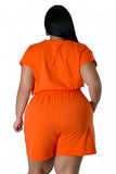 Curvy Two Piece Glitter Tiger Biker Short Set