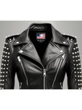 Daphne Black Women Biker Leather Jacket