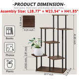5-Tier Metal Plant Stand with Wheels, Rolling Indoor Outdoor Planter Shelf