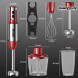 5-in-1 Handheld Stick Blender Immersion Mixer Whisk Chopper Kitchen Set