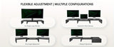 Dual Monitor Stand Riser Adjustable Desktop Organizer for PC Laptop Printer