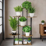 5-Tier Metal Plant Stand with Wheels, Rolling Indoor Outdoor Planter Shelf