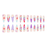 European and American wearable fake nails multi-color corrugated small flower checkerboard nails