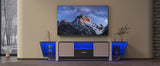 TV console with storage cabinet, dual flat LED TV stand with remote control, multi-mode light with power cord, black