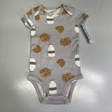 CARTERS (5 PIECE SET) Milk & Cookie - Animal Bodysuit Baby Boys Sz 6M Blue/White