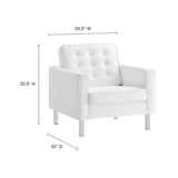 Loft Tufted Vegan Leather Armchair by Modway