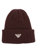 EMPORIO ARMANI Ribbed Wool Beanie Hat for Men - Essential Cold Weather Accessory