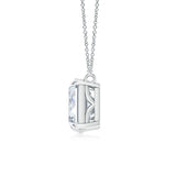 AGI Certified Lab-Grown Emerald-Cut & Pear Diamond Two-Stone Pendant in 14K White Gold – Choice of 1ctw or 2ctw