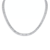 18" Emerald-Cut Created Moissanite Tennis Necklace in 14K Gold Overlay – 30 CTW