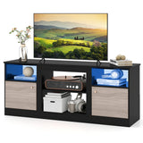 TV Stand for 65" TVs with LED Lighting & Fireplace Insert