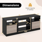 TV Stand for 65" TVs with LED Lighting & Fireplace Insert