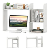 Expandable Desktop Bookshelf with Open Storage Cubes