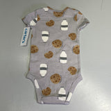 CARTERS (5 PIECE SET) Milk & Cookie - Animal Bodysuit Baby Boys Sz 9M Blue/White