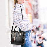 Luxury Crocodile Pattern Handbag for Women | Winter New PU Leather Tassel Shoulder Bag (Brands Design Handle Bag, Lady Purse)