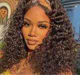 180% Density Jerry Curly Headband Wig | Glueless Brazilian Remy Human Hair