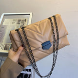 Luxury Chains Shoulder Bag for Women | PU Leather Armpit Bag & Fashion Messenger (Small Flap Crossbody Bag, Lady Shopping Pouch)