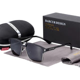 BARCUR Polarized Men’s Sunglasses – Fashionable Square Stainless Steel Frame UV400 Protection Anti-Reflective Outdoor Sports & Driving Eyewear – Original Design Casual Style with Premium Polycarbonate Lenses