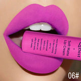 QIBEST Matte Liquid Lipstick Sexy Red Black Nude Lipgloss Waterproof Long Lasting Velvet Lip Gloss Makeup Lip Stain Tint 34Color