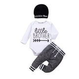 Infant Baby Boy Clothes Sets Long Sleeve Romper Pant Hats Outfit Clothes Set for Baby Kids